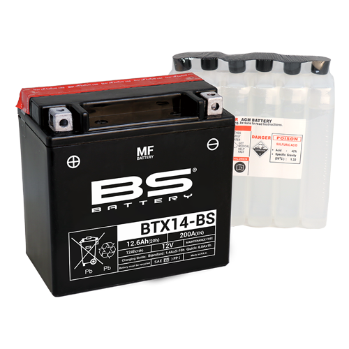 BÌNH ẮC QUY BS BTX14-BS 200CCA (150x87x145 mm)