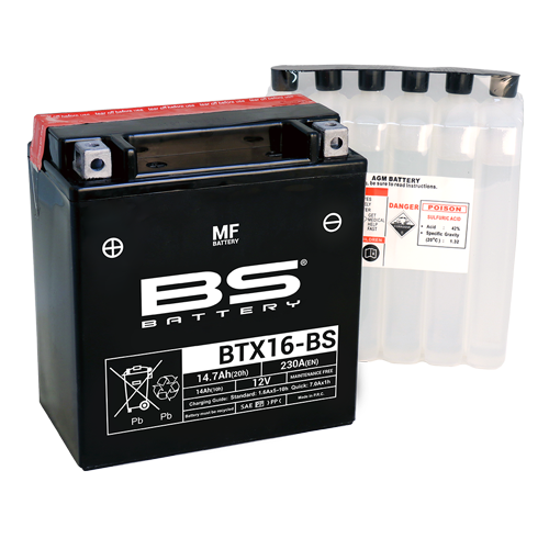 BÌNH ẮC QUY BS BTX16-BS 230CCA (150x 87x 161mm)